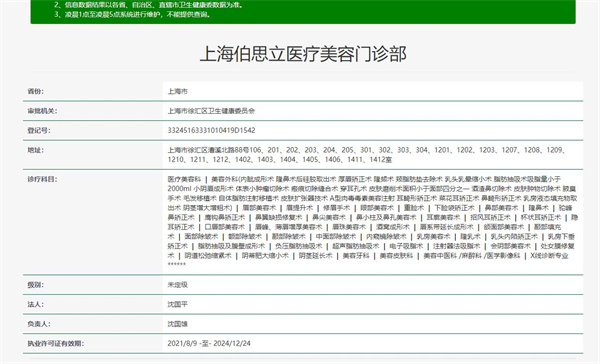 上海伯思立医疗美容门诊部
