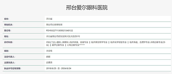 邢台爱尔眼科医院认证