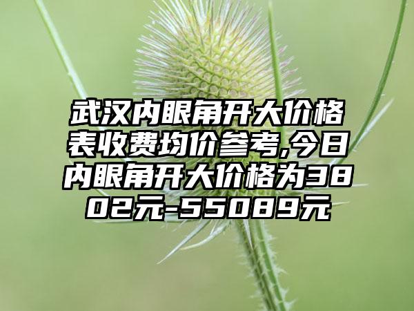 武汉内眼角开大价格表收费均价参考,今日内眼角开大价格为3802元-55089元