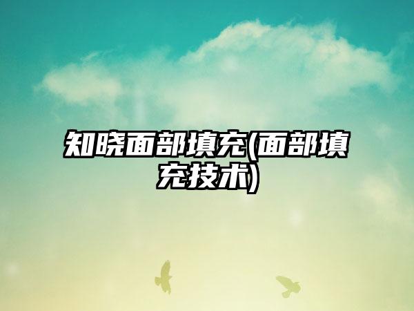 知晓面部填充(面部填充技术)