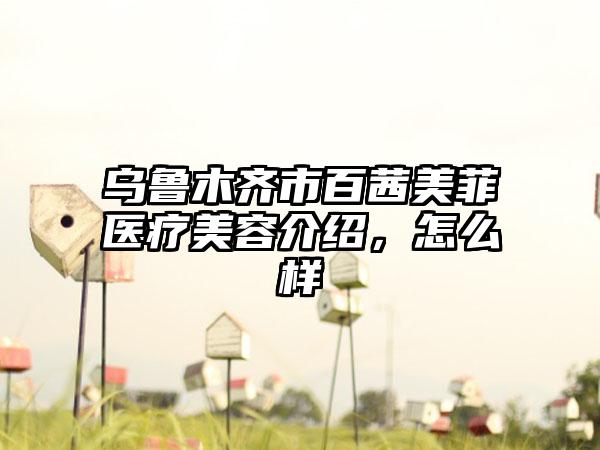 乌鲁木齐市百茜美菲医疗美容介绍，怎么样