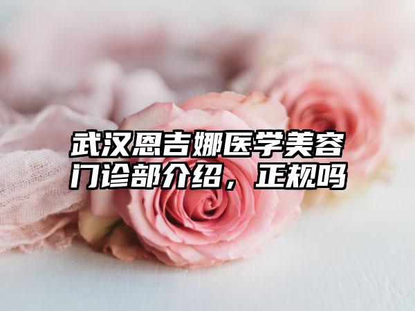 武汉恩吉娜医学美容门诊部介绍，正规吗