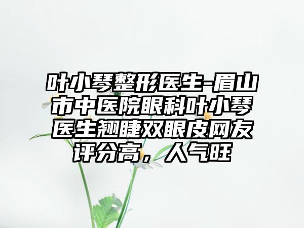 叶小琴整形医生-眉山市中医院眼科叶小琴医生翘睫双眼皮网友评分高，人气旺