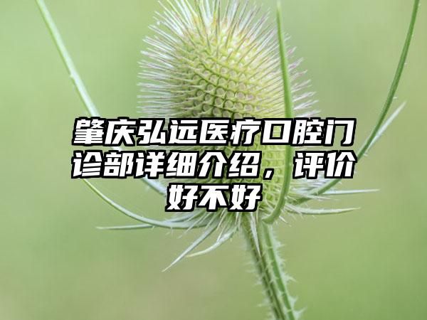 肇庆弘远医疗口腔门诊部详细介绍，评价好不好