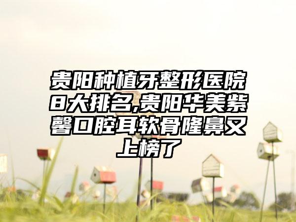 贵阳种植牙整形医院8大排名,贵阳华美紫馨口腔耳软骨隆鼻又上榜了