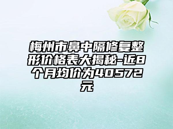 梅州市鼻中隔修复整形价格表大揭秘-近8个月均价为40572元