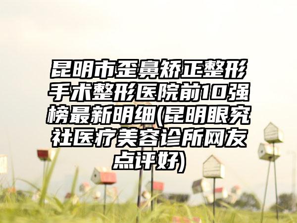 昆明市歪鼻矫正整形手术整形医院前10强榜非常新明细(昆明眼究社医疗美容诊所网友点评好)