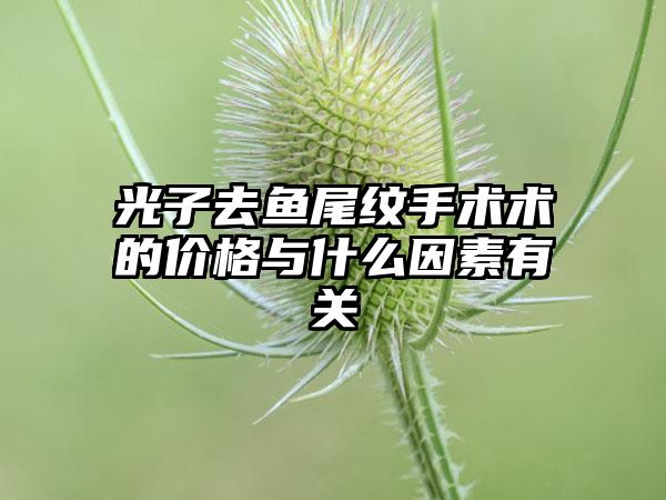 光子去鱼尾纹手术术的价格与什么因素有关