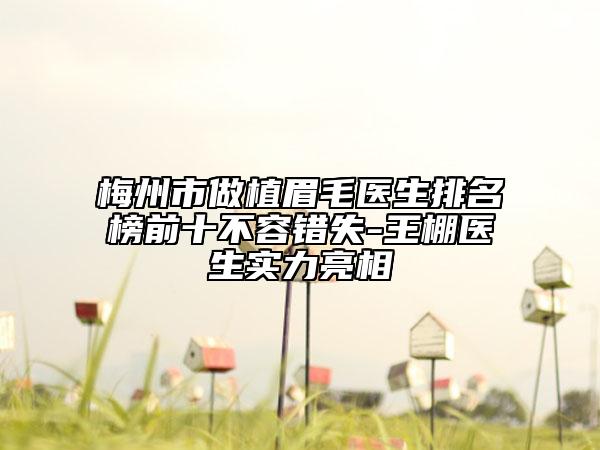 梅州市做植眉毛医生排名榜前十不容错失-王棚医生实力亮相