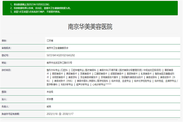 南京华美美容医院许可证