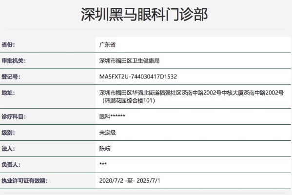 深圳黑马眼科门诊部