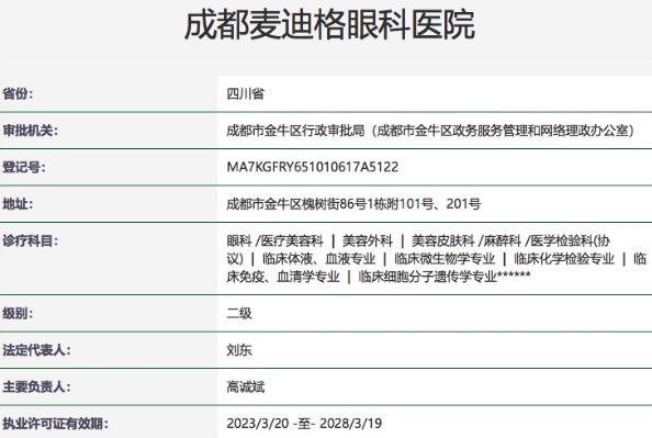 成都麦迪格眼科医院
