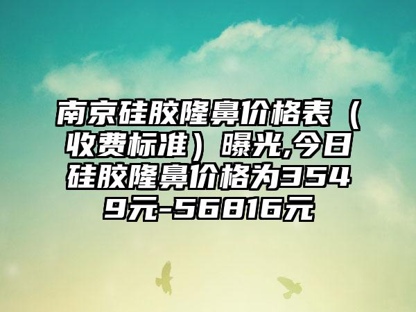 南京硅胶隆鼻价格表（收费标准）曝光,今日硅胶隆鼻价格为3549元-56816元