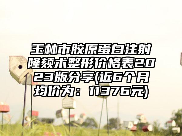 玉林市胶原蛋白注射隆颏术整形价格表2023版分享(近6个月均价为：11376元)