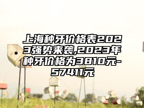 上海种牙价格表2023强势来袭,2023年种牙价格为3810元-57411元