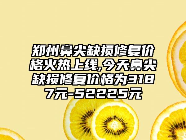 郑州鼻尖缺损修复价格火热上线,今天鼻尖缺损修复价格为3187元-52225元