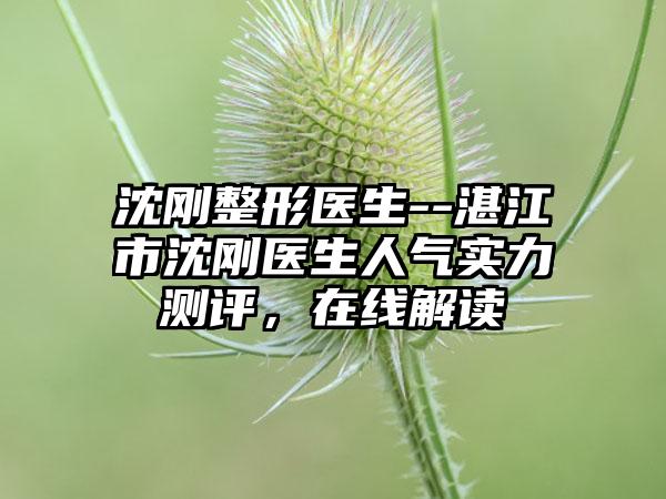 沈刚整形医生--湛江市沈刚医生人气实力测评，在线解读