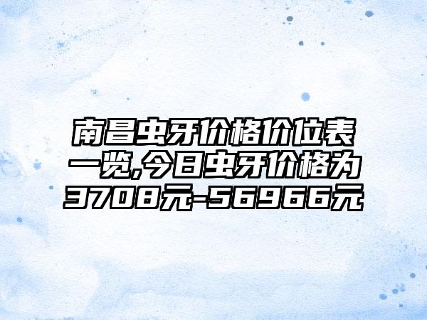 南昌虫牙价格价位表一览,今日虫牙价格为3708元-56966元