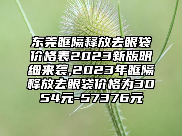 东莞眶隔释放去眼袋价格表2023新版明细来袭,2023年眶隔释放去眼袋价格为3054元-57376元