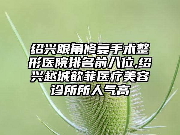 绍兴眼角修复手术整形医院排名前八位,绍兴越城歆菲医疗美容诊所所人气高