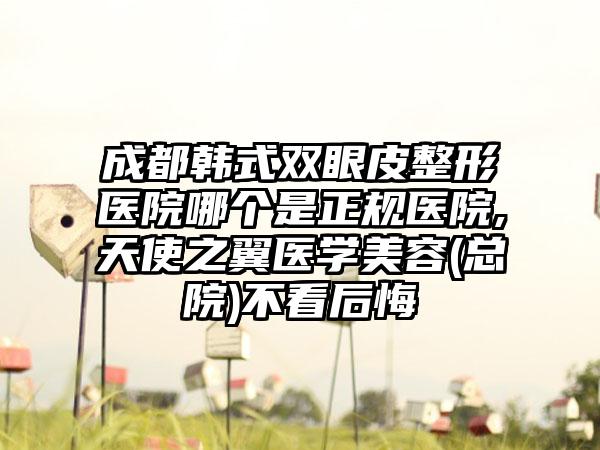 成都韩式双眼皮整形医院哪个是正规医院,天使之翼医学美容(总院)不看后悔