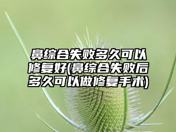 鼻综合失败多久可以修复好(鼻综合失败后多久可以做修复手术)