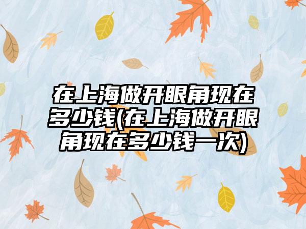 在上海做开眼角现在多少钱(在上海做开眼角现在多少钱一次)