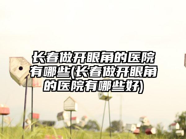 长春做开眼角的医院有哪些(长春做开眼角的医院有哪些好)