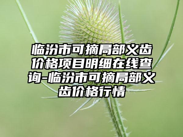 临汾市可摘局部义齿价格项目明细在线查询-临汾市可摘局部义齿价格行情