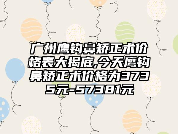 广州鹰钩鼻矫正术价格表大揭底,今天鹰钩鼻矫正术价格为3735元-57381元