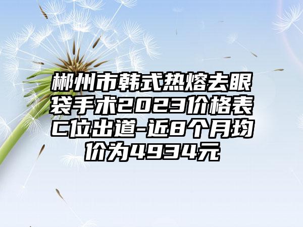 郴州市韩式热熔去眼袋手术2023价格表C位出道-近8个月均价为4934元