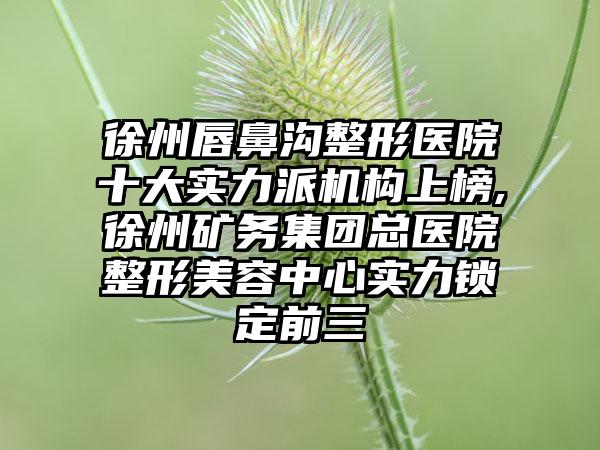 徐州唇鼻沟整形医院十大实力派机构上榜,徐州矿务集团总医院整形美容中心实力锁定前三