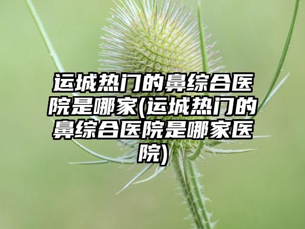 运城热门的鼻综合医院是哪家(运城热门的鼻综合医院是哪家医院)