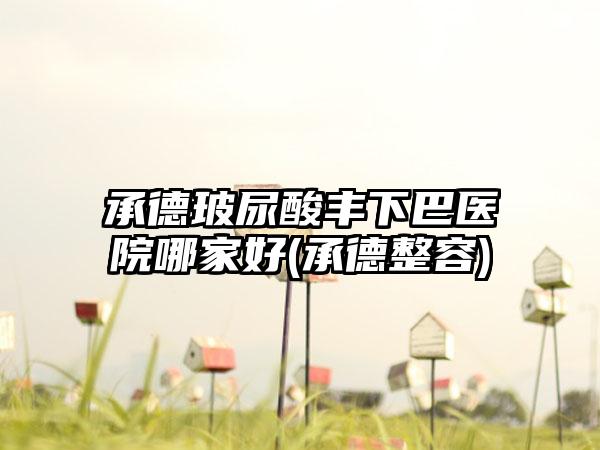 承德玻尿酸丰下巴医院哪家好(承德整容)