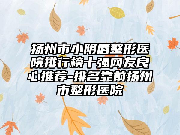 扬州市小阴唇整形医院排行榜十强网友良心推荐-排名靠前扬州市整形医院