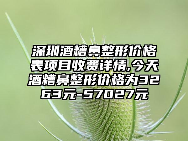 深圳酒糟鼻整形价格表项目收费详情,今天酒糟鼻整形价格为3263元-57027元