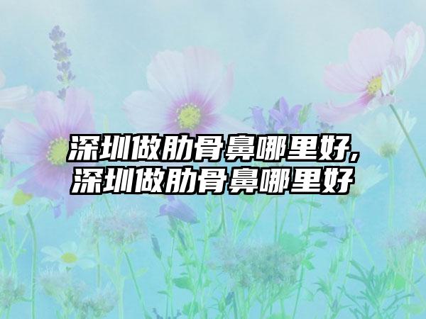 深圳做肋骨鼻哪里好,深圳做肋骨鼻哪里好