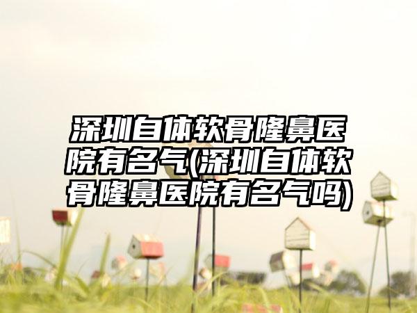 深圳自体软骨隆鼻医院有名气(深圳自体软骨隆鼻医院有名气吗)