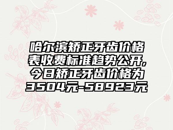 哈尔滨矫正牙齿价格表收费标准趋势公开,今日矫正牙齿价格为3504元-58923元