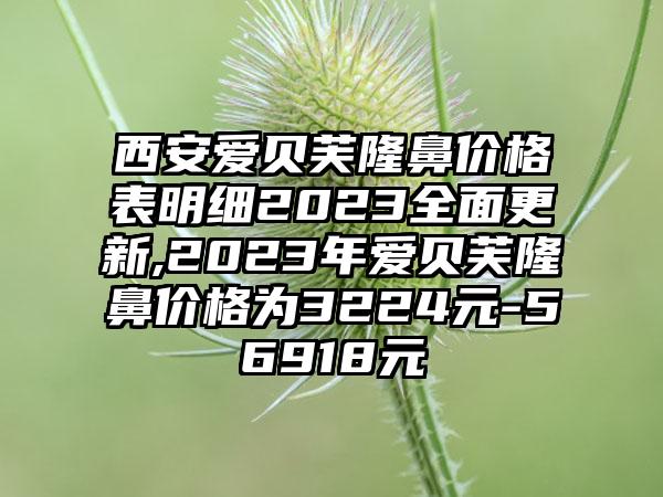 西安爱贝芙隆鼻价格表明细2023多面更新,2023年爱贝芙隆鼻价格为3224元-56918元