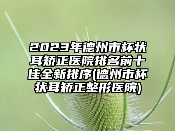 2023年德州市杯状耳矫正医院排名前十佳全新排序(德州市杯状耳矫正整形医院)