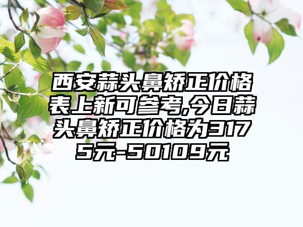 西安蒜头鼻矫正价格表上新可参考,今日蒜头鼻矫正价格为3175元-50109元