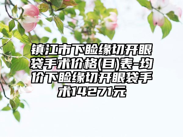 镇江市下睑缘切开眼袋手术价格(目)表-均价下睑缘切开眼袋手术14271元