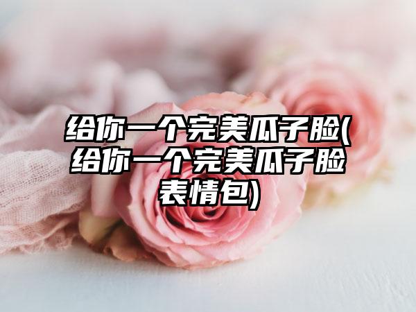 给你一个理想瓜子脸(给你一个理想瓜子脸表情包)