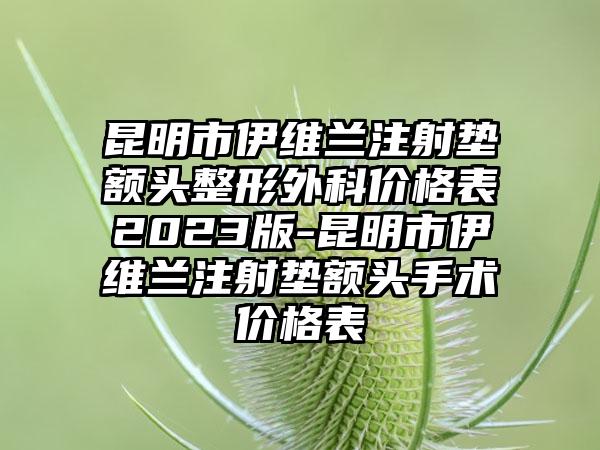 昆明市伊维兰注射垫额头整形外科价格表2023版-昆明市伊维兰注射垫额头手术价格表