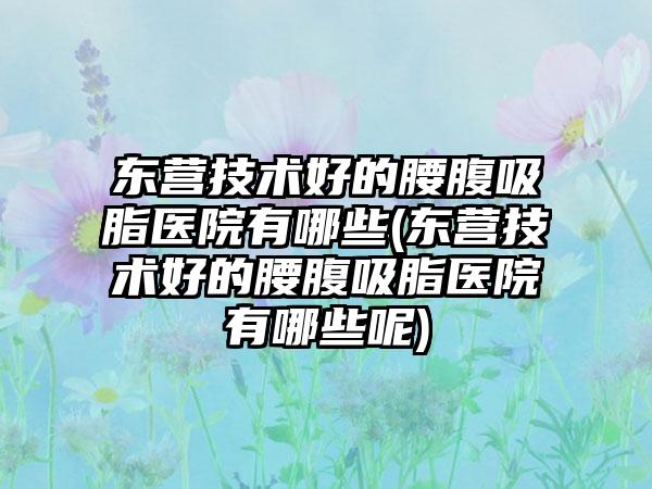 东营技术好的腰腹吸脂医院有哪些(东营技术好的腰腹吸脂医院有哪些呢)