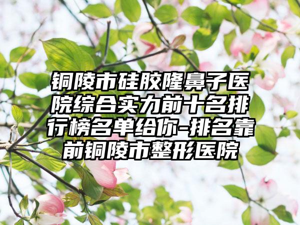 铜陵市硅胶隆鼻子医院综合实力前十名排行榜名单给你-排名靠前铜陵市整形医院