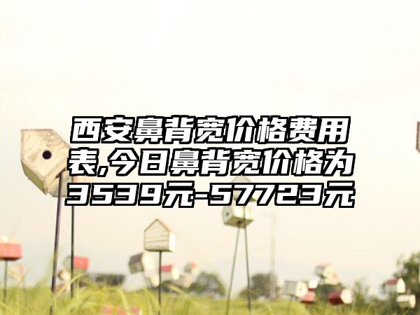 西安鼻背宽价格费用表,今日鼻背宽价格为3539元-57723元