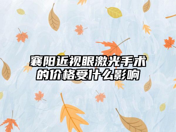 襄阳近视眼激光手术的价格受什么影响