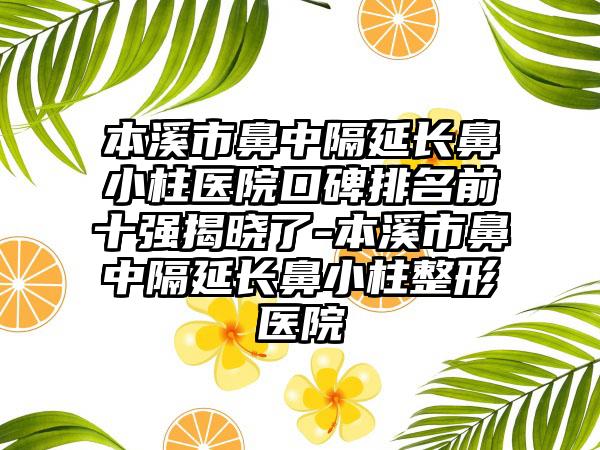 本溪市鼻中隔延长鼻小柱医院口碑排名前十强揭晓了-本溪市鼻中隔延长鼻小柱整形医院